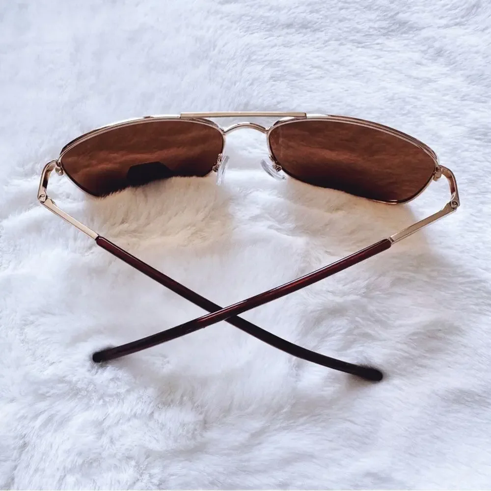 Troy Brown Rectangular Polarized Sunglasses